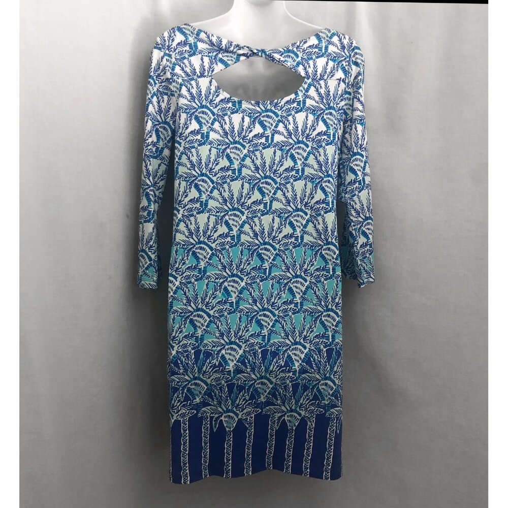 Lilly Pulitzer Bay Dress Whisper Blue Palm - Picture 5 of 9